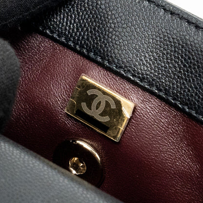 Chanel small coco handle caviar black L (microchip)