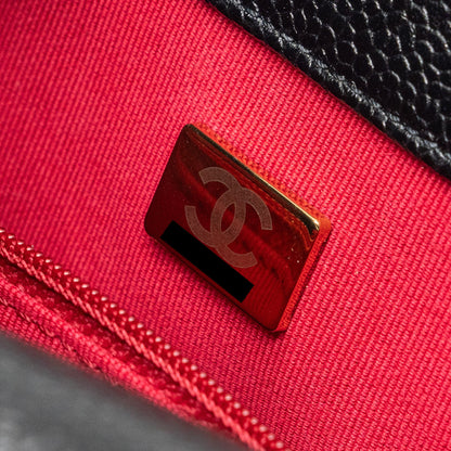 Chanel 21A chain Soul Flap bag grained calfskin black  (Microchip)