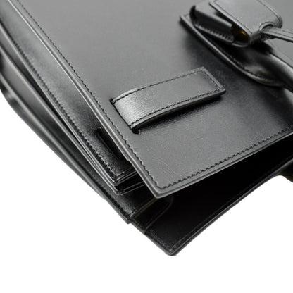 YVES SAINT LAURENT Sac de Jour Leather Satchel Shoulder Bag Black