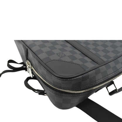 LOUIS VUITTON Damier Graphite Canvas Briefcase Backpack Bag Black