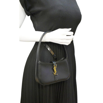 YVES SAINT LAURENT Le 5 A 7 Mini Leather Satchel Bag Black