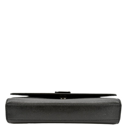 YVES SAINT LAURENT Kate Leather Chain Clutch Crossbody Bag Black