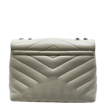 YVES SAINT LAURENT Loulou Toy Quilted Leather Crossbody Bag Ivory