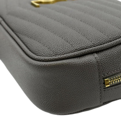 YVES SAINT LAURENT Lou Chevron Leather Camera Crossbody Bag Storm