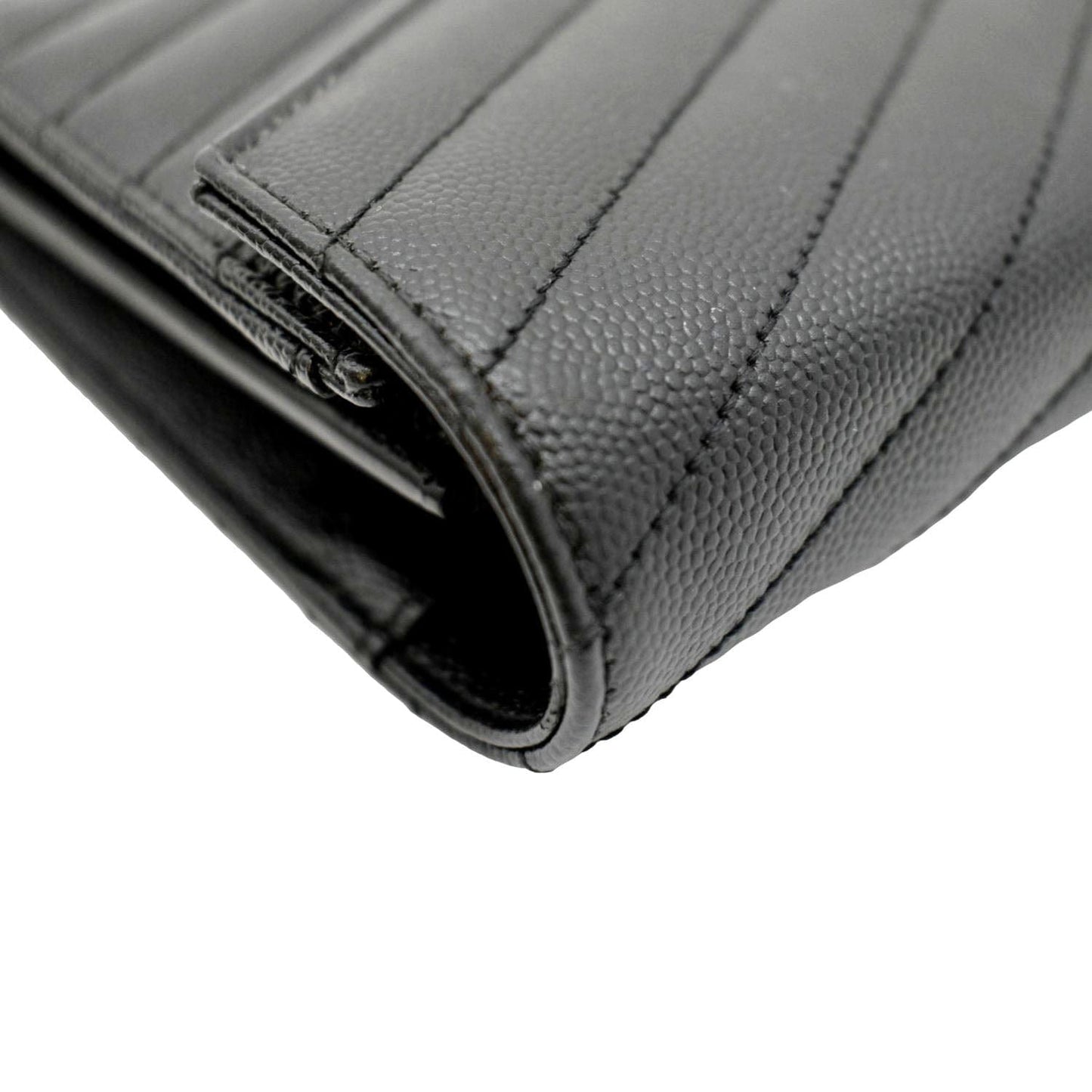 YVES SAINT LAURENT Cassandre Matelasse Chain Wallet Crossbody Bag Black