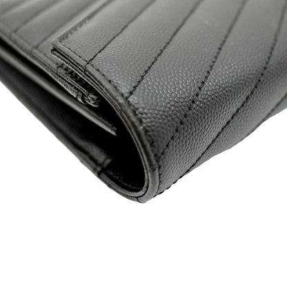 YVES SAINT LAURENT Cassandre Matelasse Chain Wallet Crossbody Bag Black