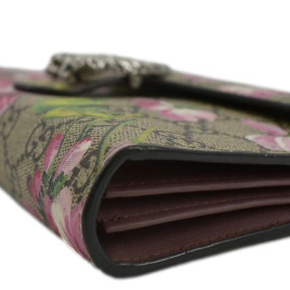 GUCCI Dionysus Blooms GG Supreme Crossbody Chain Wallet Pink 401231