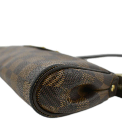 LOUIS VUITTON Eva Pochette Damier Ebene Clutch Crossbody Bag Brown