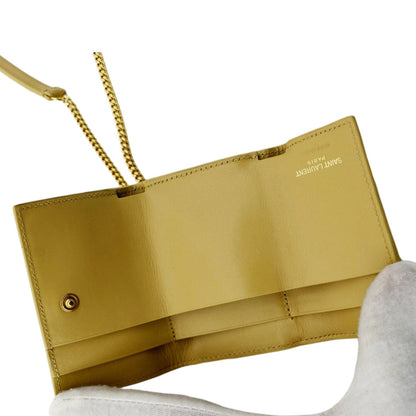 YVES SAINT LAURENT Rider Smooth Leather Shoulder Bag Beige