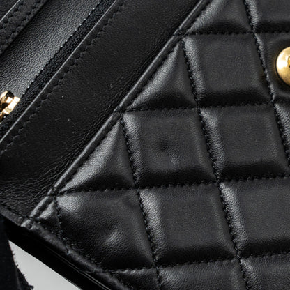 Chanel Pearl Crush Wallet On Chain Lambskin Black  (microchip)