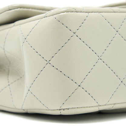 Chanel Mini Rectangular Flap Bag Lambskin Light Grey L (Microchip)