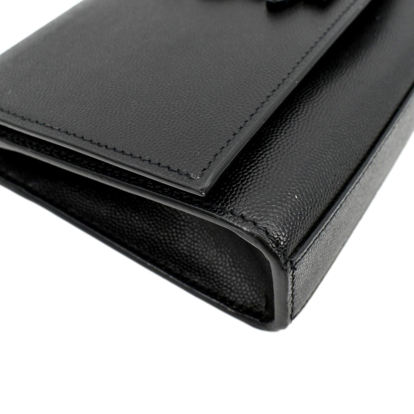 YVES SAINT LAURENT Kate Leather Chain Clutch Crossbody Bag Black