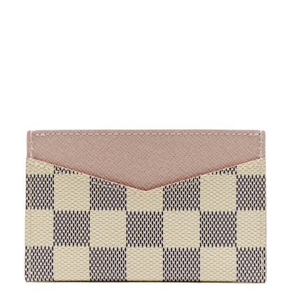 LOUIS VUITTON Damier Azur Card Holder White