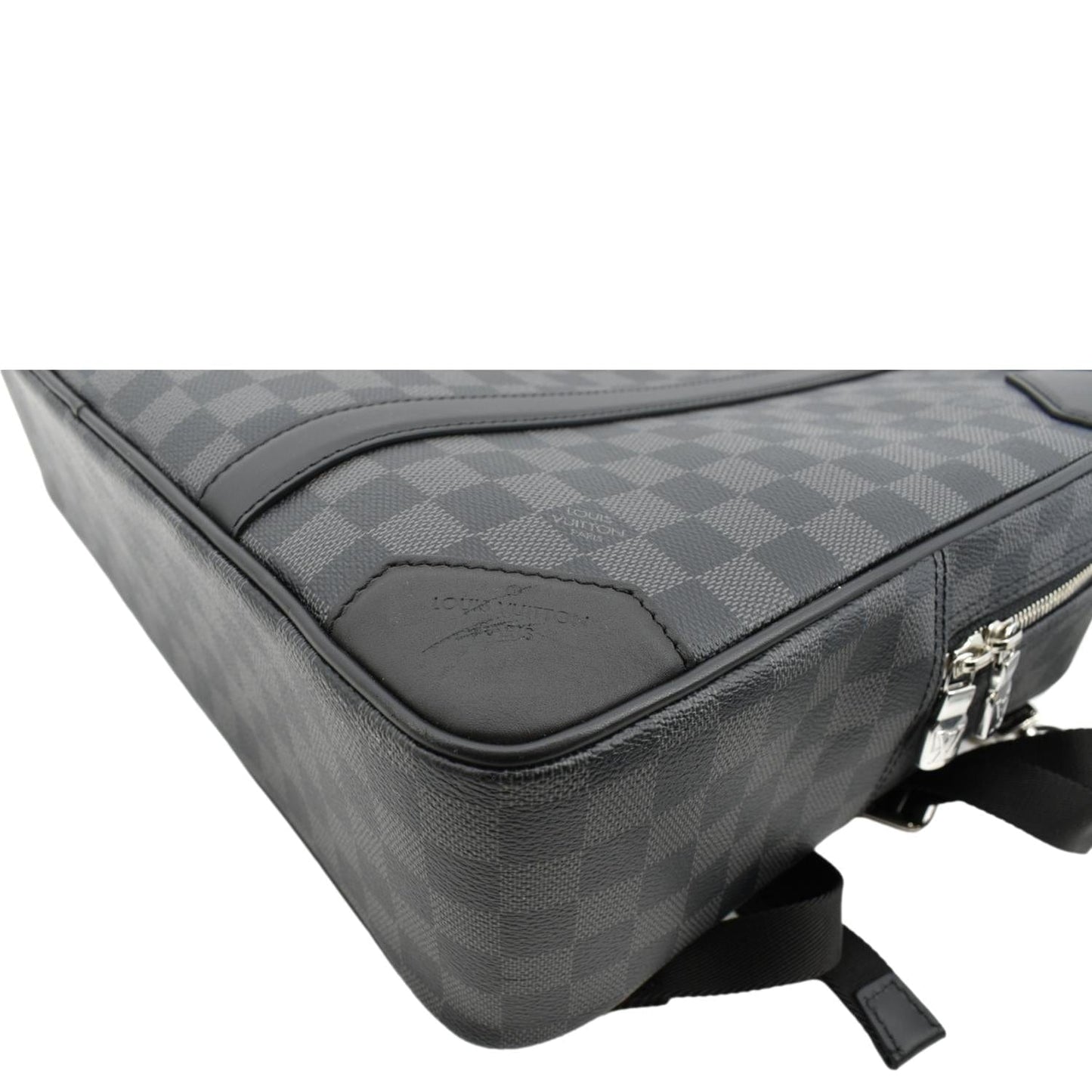 LOUIS VUITTON Damier Graphite Canvas Briefcase Backpack Bag Black