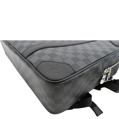 LOUIS VUITTON Damier Graphite Canvas Briefcase Backpack Bag Black