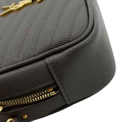 YVES SAINT LAURENT Lou Chevron Leather Camera Crossbody Bag Storm