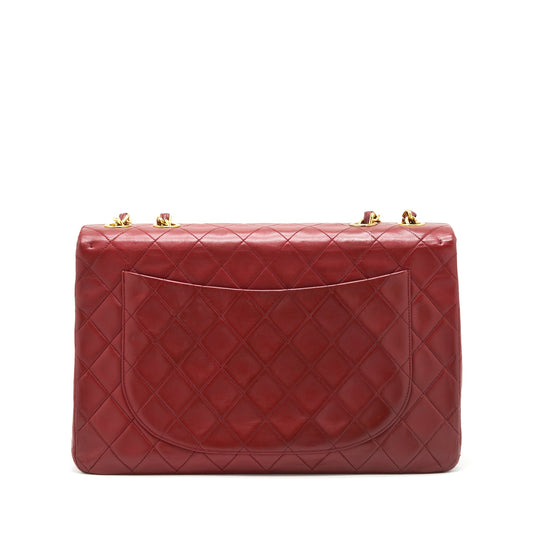 Chanel Vintage Maxi Flap Bag Lambskin Red
