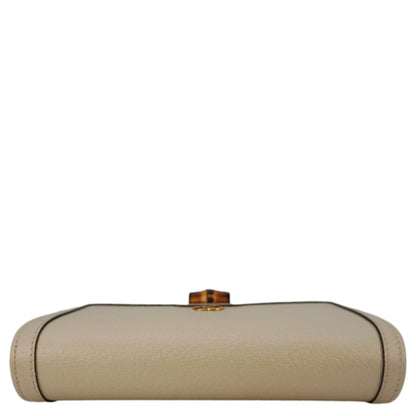 GUCCI Diana Bamboo Mini Leather Shoulder Bag White 696817