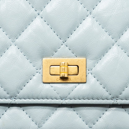 Chanel 2.55 Reissue Wallet on Chain Aged Calfskin Light Blue Brushed  (Microchip)