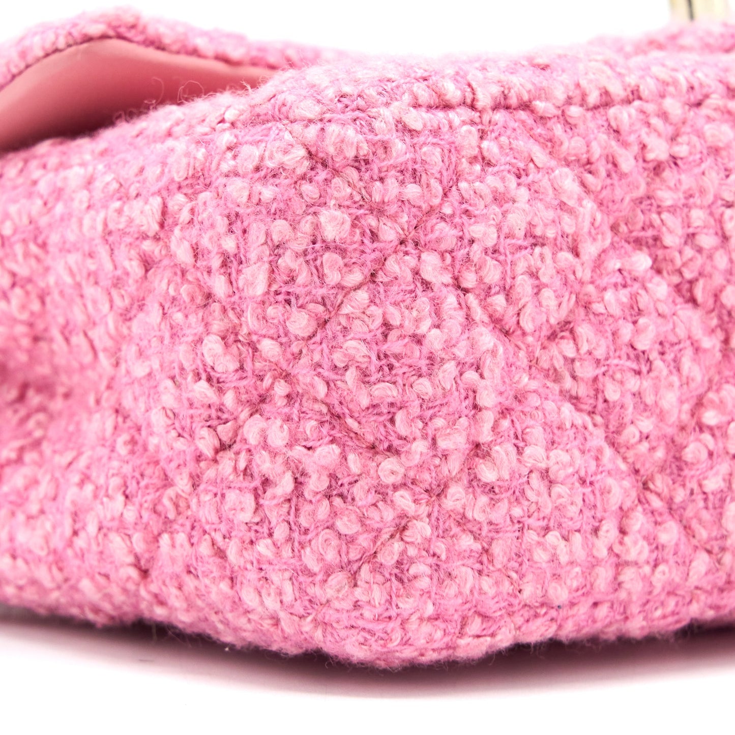 Chanel Mini Rectangular Flap Bag Tweed Pink L (Microchip)