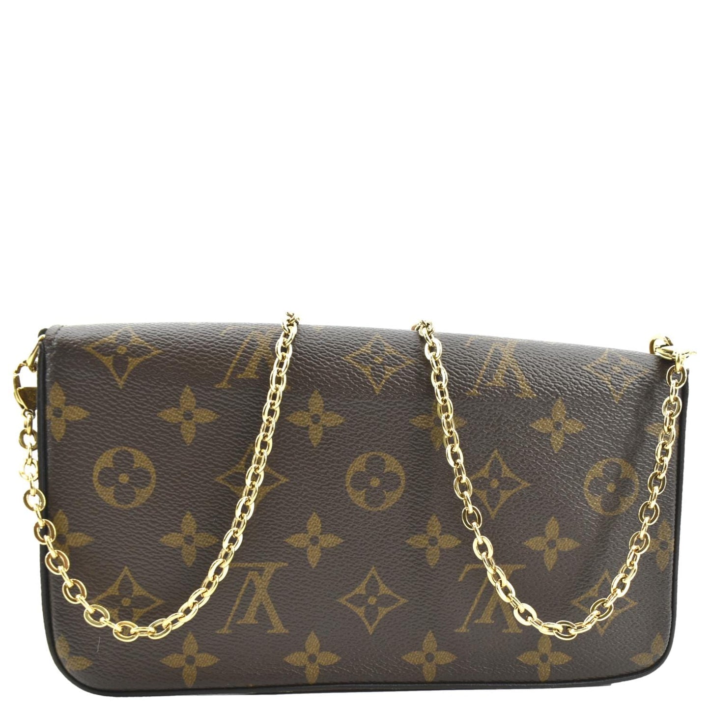 LOUIS VUITTON Felicie Monogram Canvas Pochette Crossbody Bag Fuchsia Pink