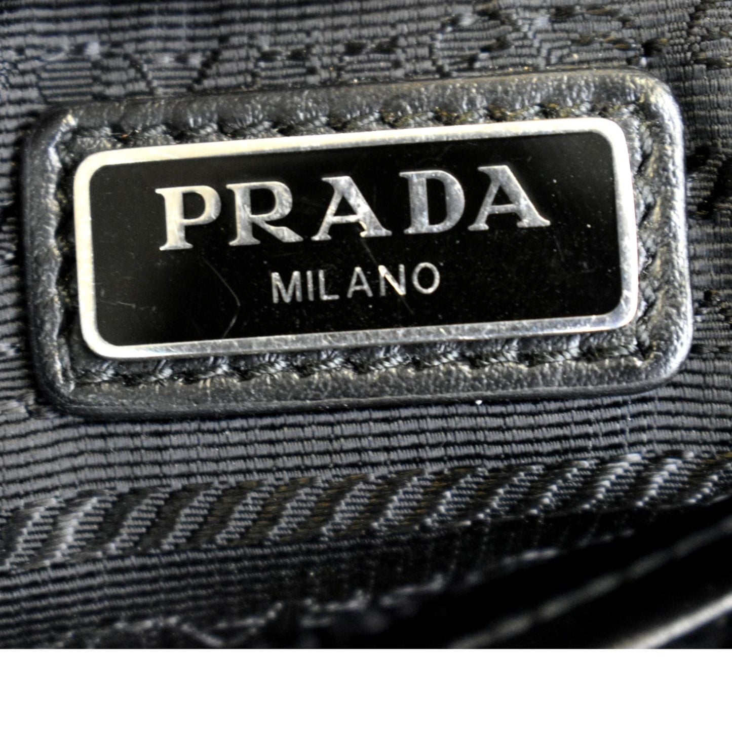 PRADA Brushed Leather Shoulder Bag White