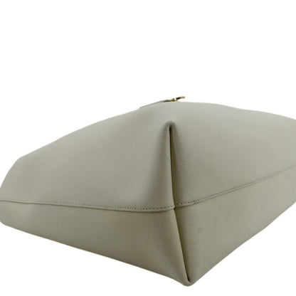 YVES SAINT LAURENT Leather Tote Bag Ivory