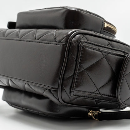 Chanel 24K Small Camera Case Bag Shiny Crumpled Lambskin Dark Brown L (Microchip)