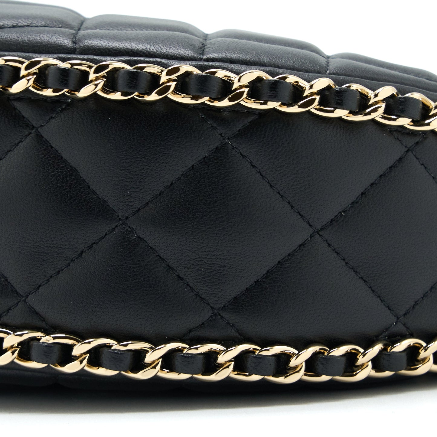 Chanel Small Moon Hobo Bag Lambskin Black L (Microchip)