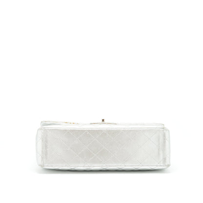 Chanel Maxi Classic Double Flap Bag Lambskin Sliver
