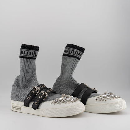 Miu Miu Lurex Knit Hi-top Sneakers TWS