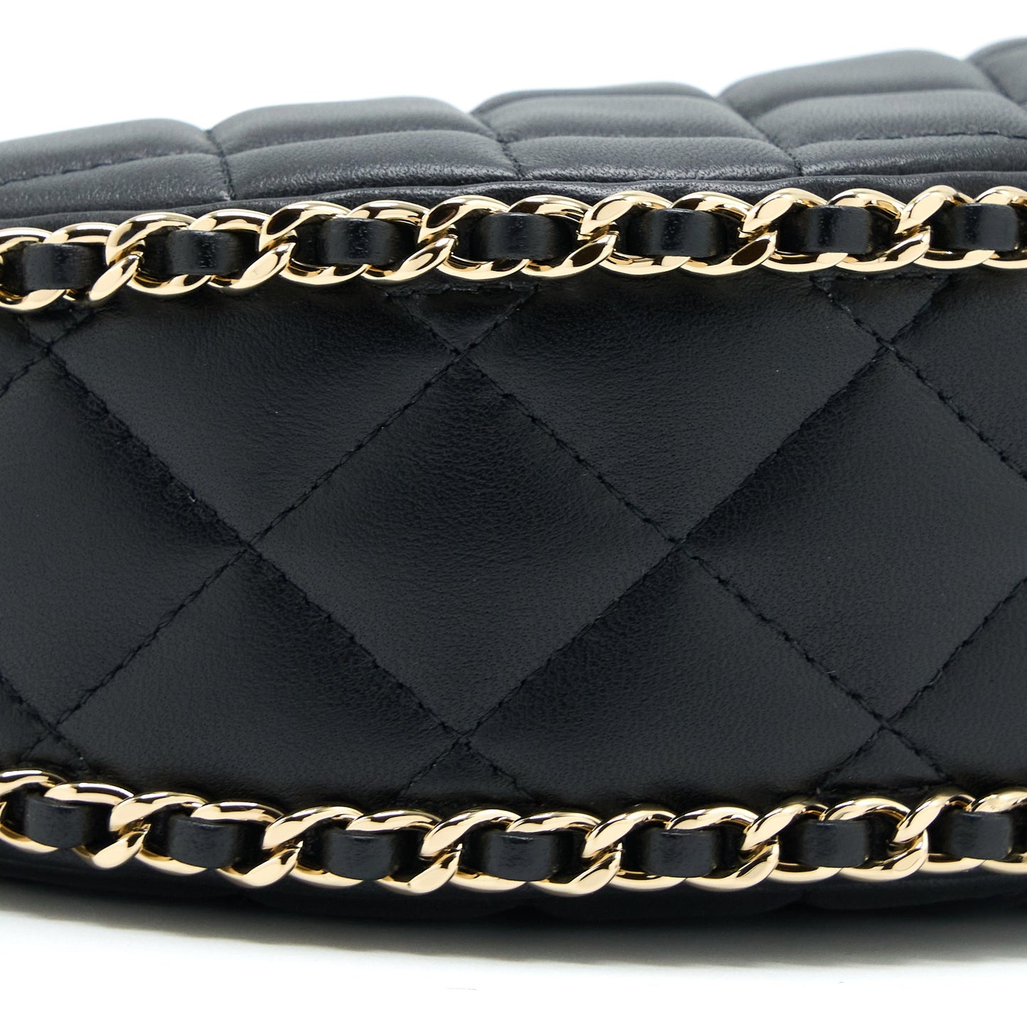 Chanel Small Moon Hobo Bag Lambskin Black L (Microchip)
