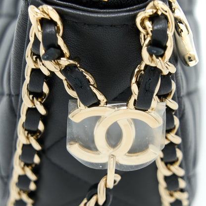 Chanel Small Moon Hobo Bag Lambskin Black L (Microchip)