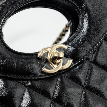 Chanel 23C mini 31 bag shiny calfskin black L (microchip)