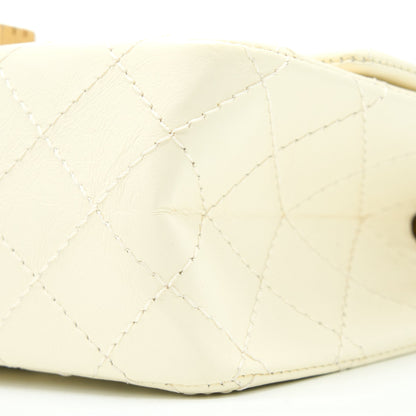 Chanel 20A Mini 2.55 Reissue Flap Bag Aged Calfskin Creamy White Brushed