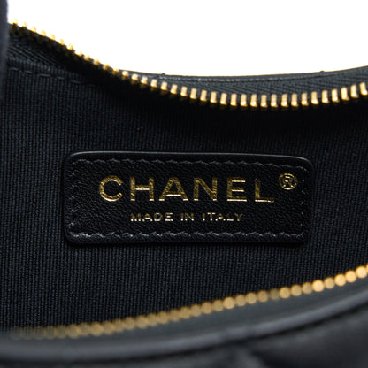 Chanel Small Moon Hobo Bag Lambskin Black L (Microchip)