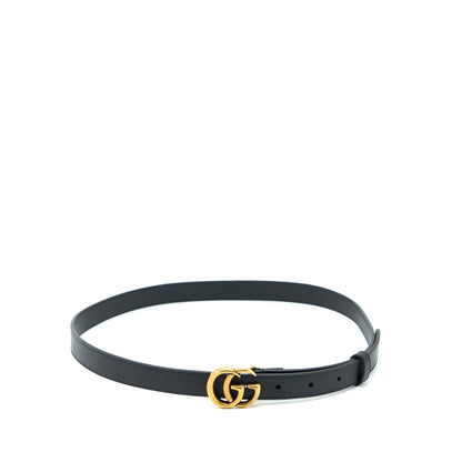 Gucci Size 85 GG 2cm Leather Belt Double G Buckle