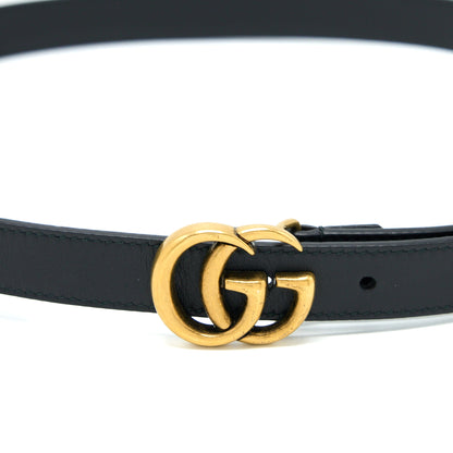 Gucci Size 85 GG 2cm Leather Belt Double G Buckle