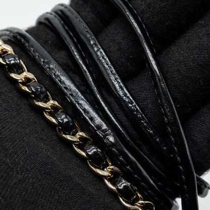 Chanel 23C mini 31 bag shiny calfskin black L (microchip)