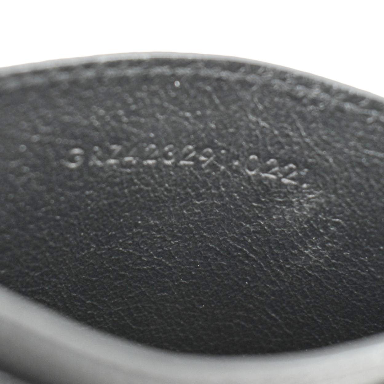 YVES SAINT LAURENT Cassandre Monogram Grain De Poudre Leather Card Holder Black