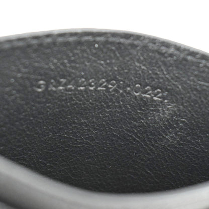 YVES SAINT LAURENT Cassandre Monogram Grain De Poudre Leather Card Holder Black