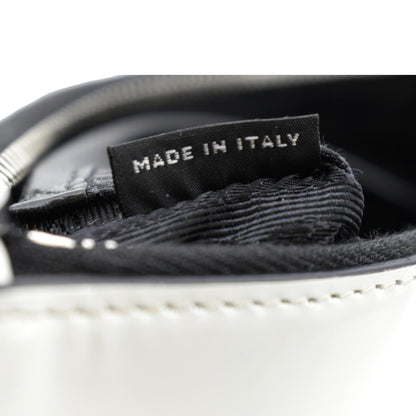 PRADA Brushed Leather Shoulder Bag White