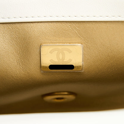 Chanel Pearl Crush Mini Rectangular Lambskin White  (Microchip)