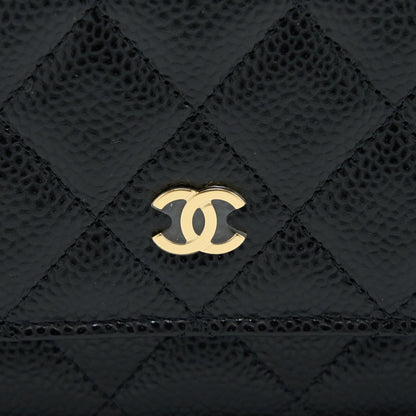 Chanel Classic Wallet On Chain Caviar Black  (Microchip)