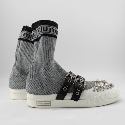 Miu Miu Lurex Knit Hi-top Sneakers TWS