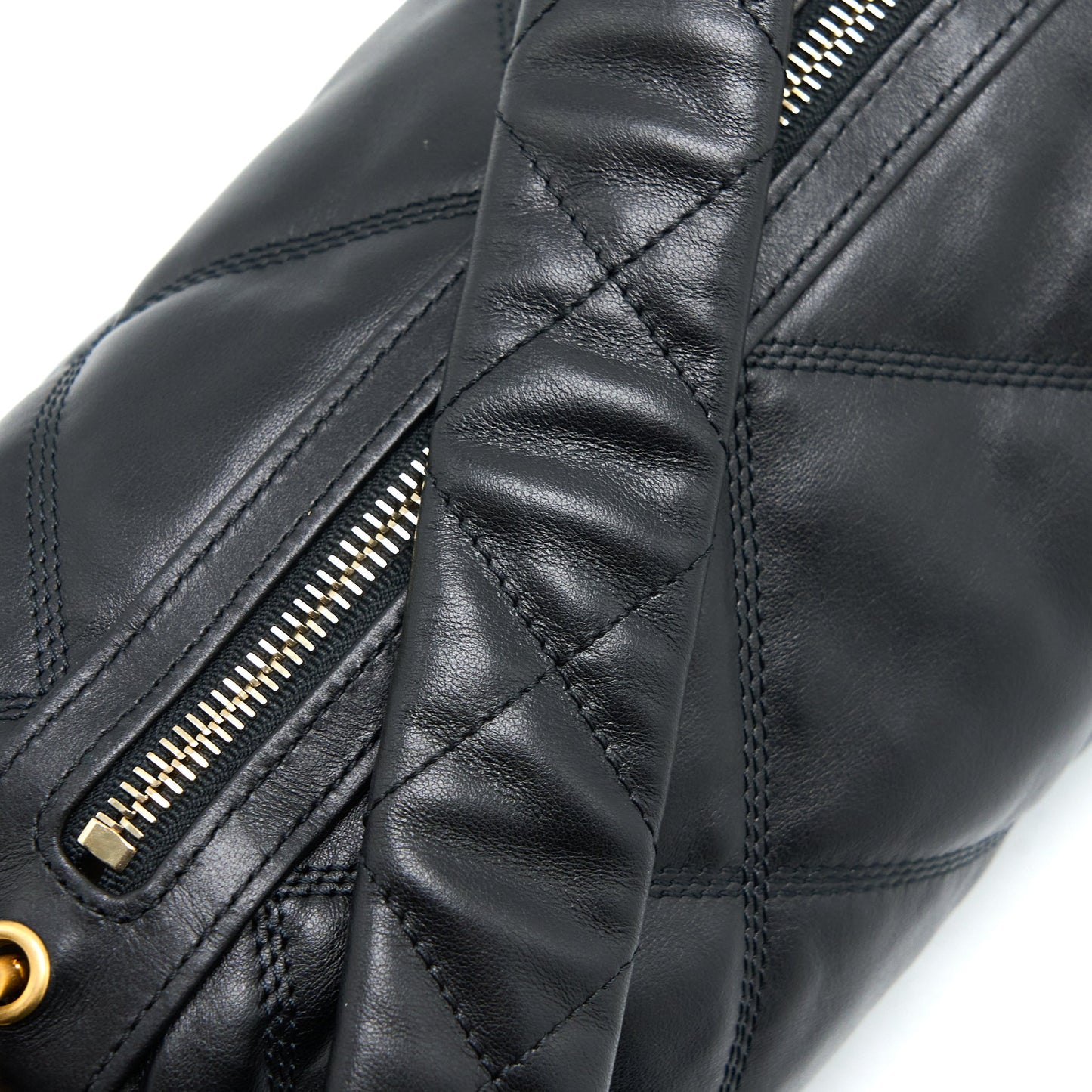 Chanel Mini Bowling Bag with Chain Lambskin Black Brushed  (Microchip)