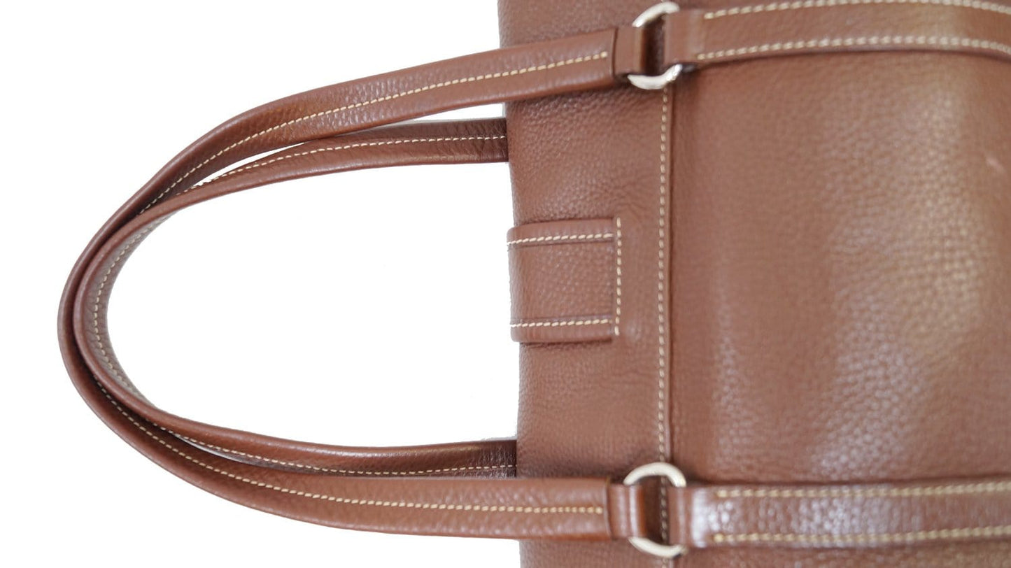 PRADA Brown Leather Grommet Shoulder Bag