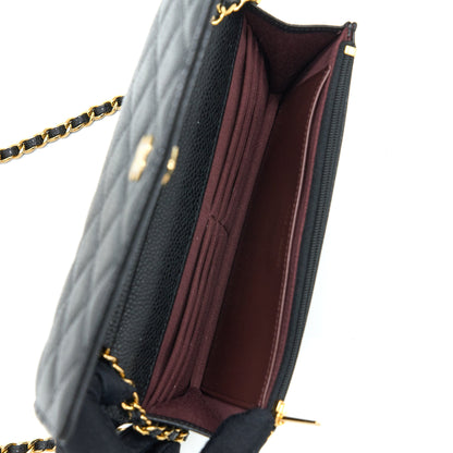 Chanel Classic Wallet On Chain Caviar Black  (Microchip)