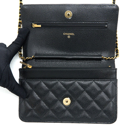 Chanel Classic Wallet On Chain Caviar Black  (Microchip)
