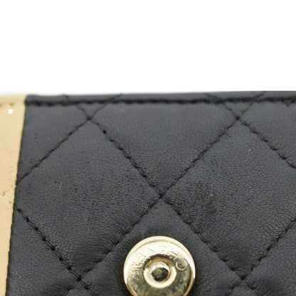 CHANEL WOC Quilted Leather Wallet On Chain Crossbody Bag Bicolor
